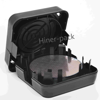İyi bir fiyat. 8 Inch Wafer Shipping Box Black Wafer Stack Boxes Antistatik Yarım iletken çipi için yatay çevrimiçi